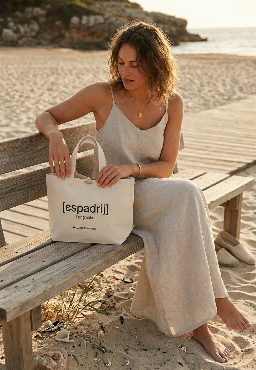 ESPADRIJ L'ORIGINALE Strandtasche BEACHTOTE MEDIUM nature – Bild 2