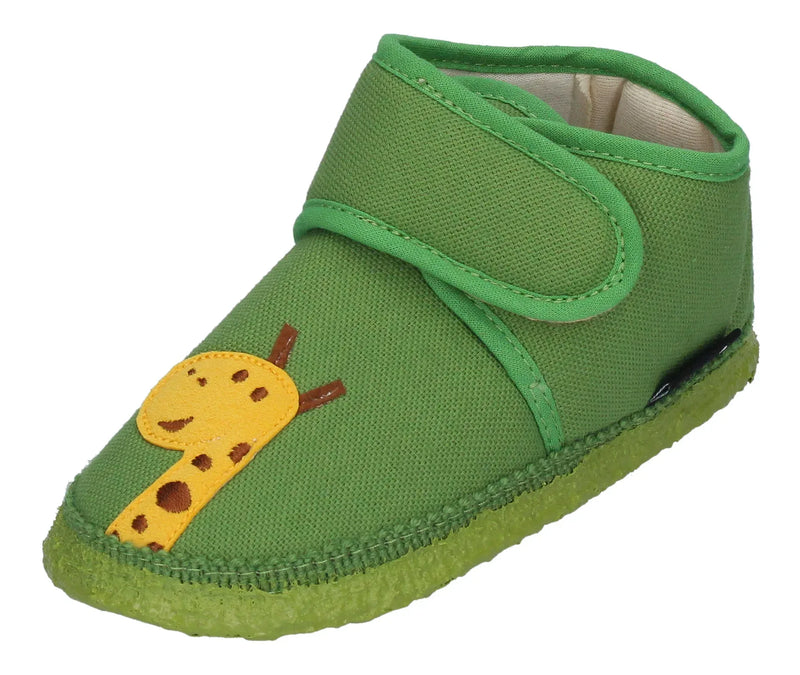 NANGA Kinderschuhe - Hausschuhe AFFE - grün-0