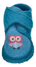 NANGA Kinderschuhe - Hausschuhe LITTLE OWLS - türkis-2