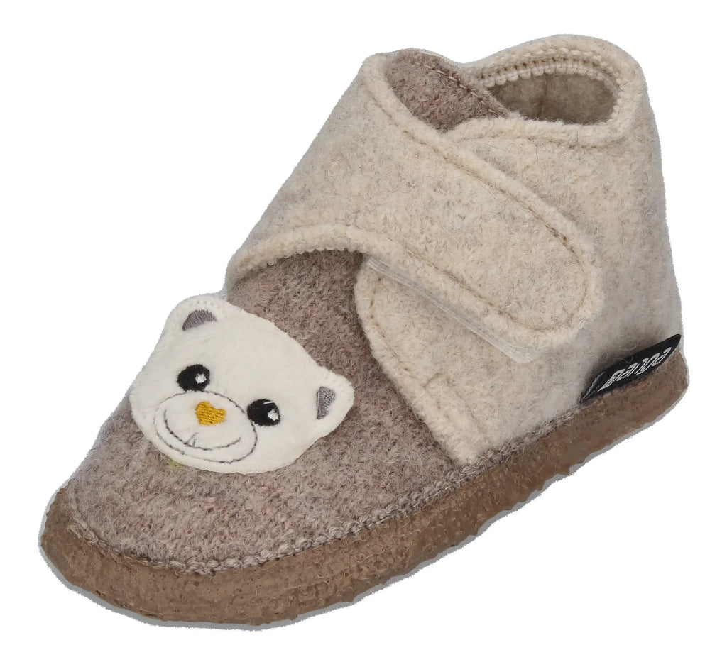 NANGA Kinderschuhe - Hausschuhe TEDDY BEAR - natur-0