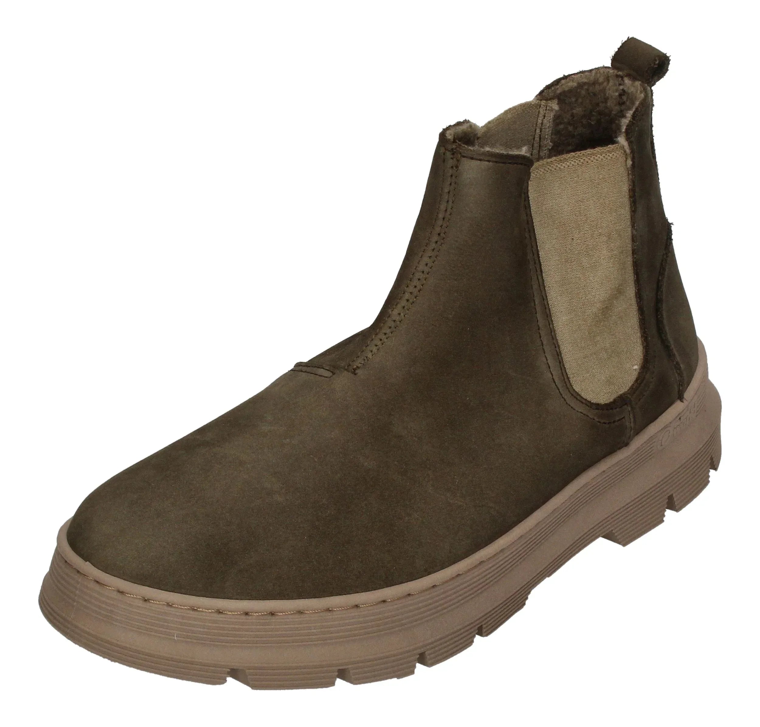 NATURAL WORLD warm gefütterte Herren Chelsea-Boots PEONIA 7182-878 forest