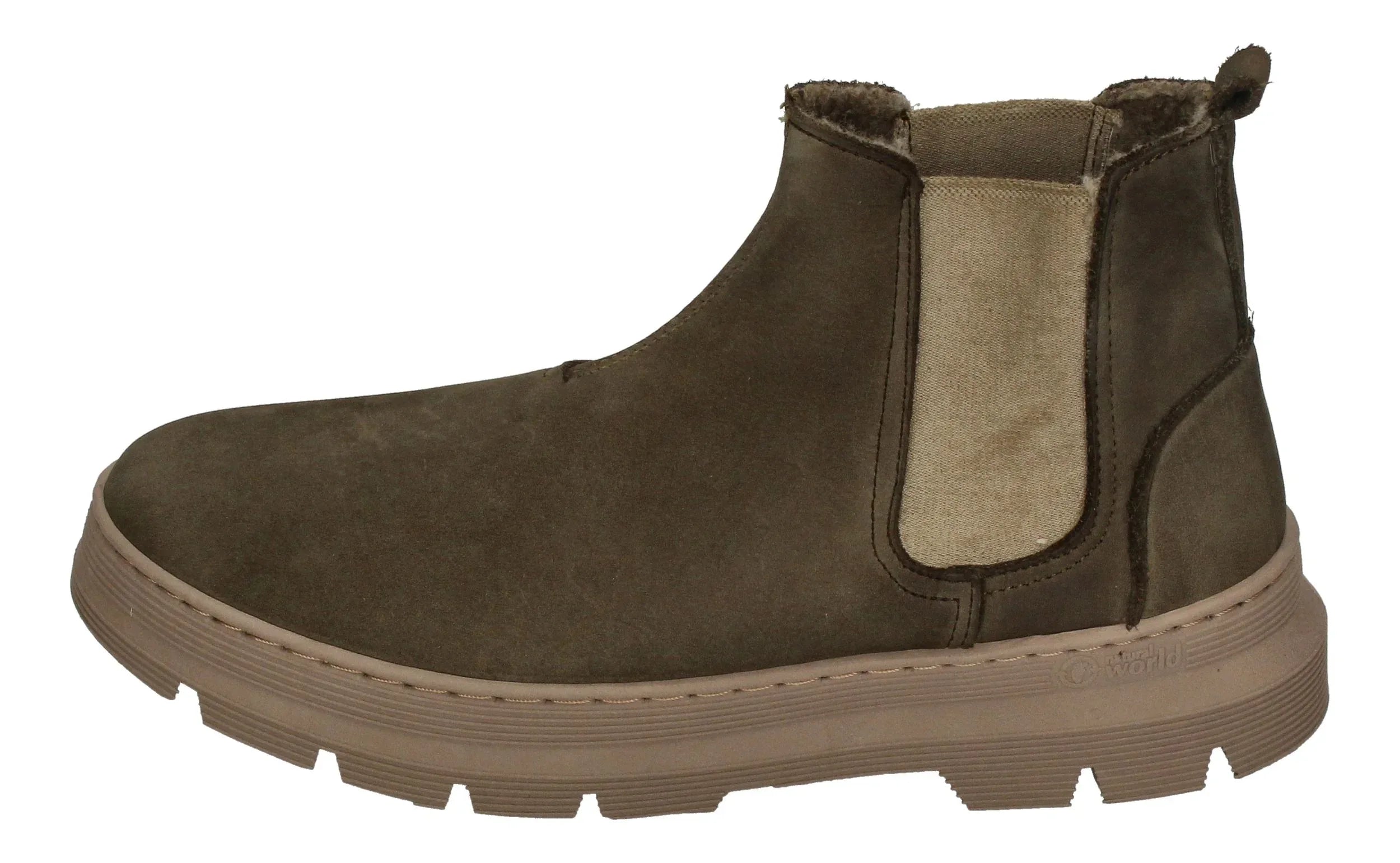 NATURAL WORLD warm gefütterte Herren Chelsea-Boots PEONIA 7182-878 forest