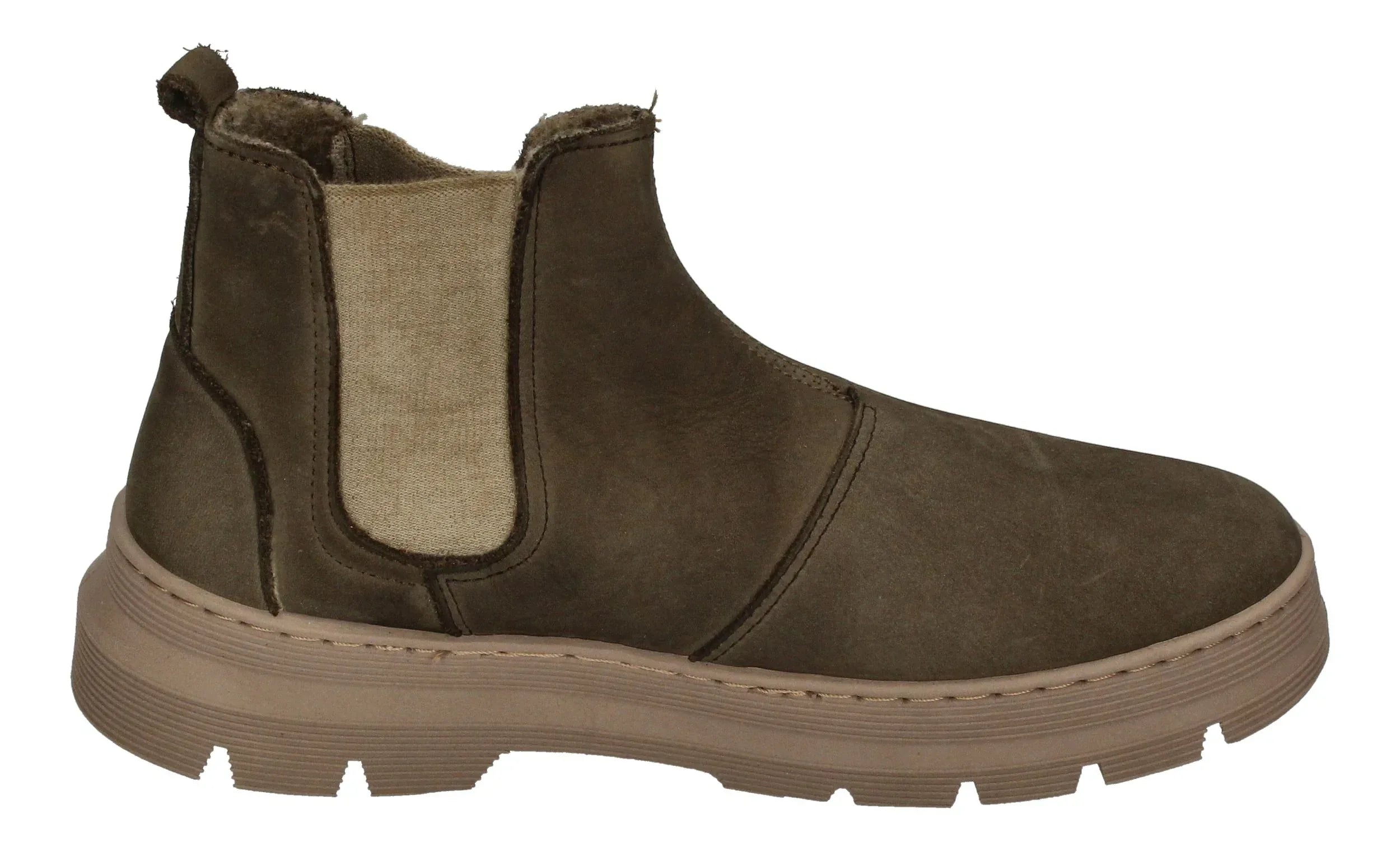 NATURAL WORLD warm gefütterte Herren Chelsea-Boots PEONIA 7182-878 forest