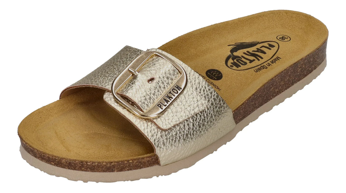 PLAKTON Damen Pantoletten BIS 3 181018 lame oro
