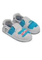 NANGA Kinder Hausschuhe Schurwolle FUNNY CROCO 2.0 hellgrau