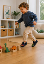 NANGA Kinder Hausschuhe Schurwolle LITTLE FIREMAN 2.0 dunkelblau