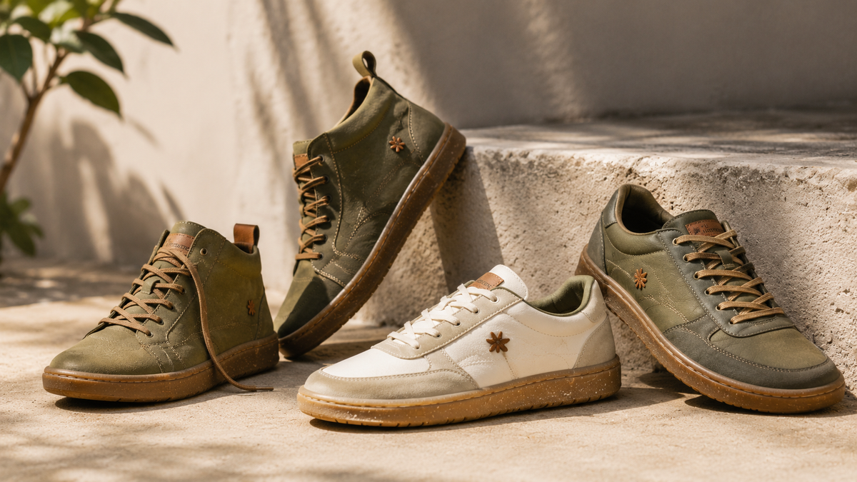 Moderne Boots und Sneaker in natürlichen Farben als Vorschau auf kommende Styles – shoedealo.shop