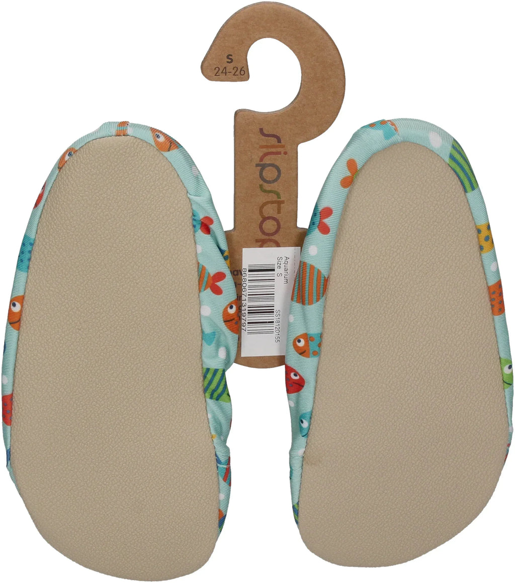 SLIPSTOP Kinder Hausschuhe Badeschuhe AQUARIUM green-1