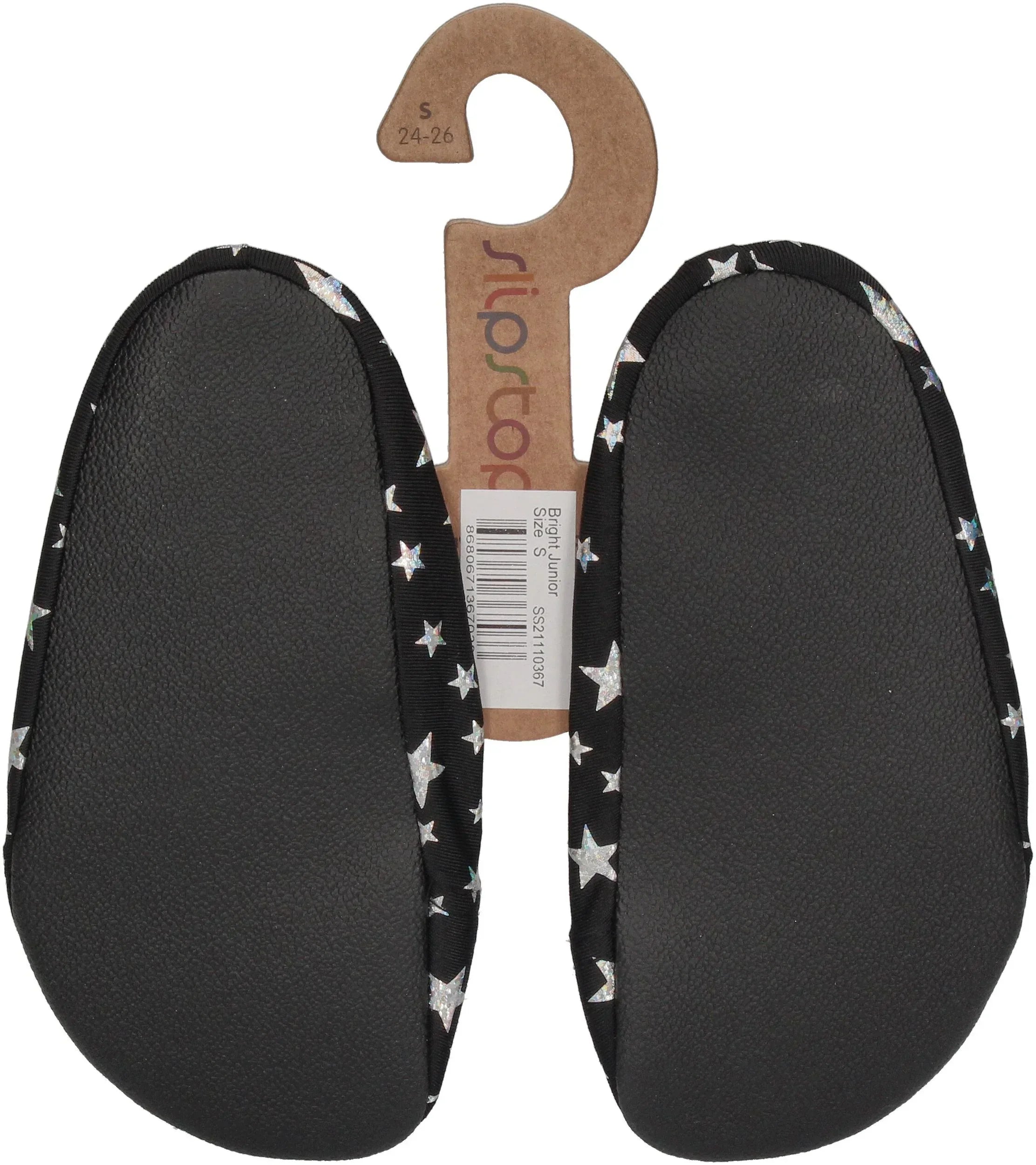 SLIPSTOP - Hausschuhe Badeschuhe BRIGHT Sterne schwarz-1