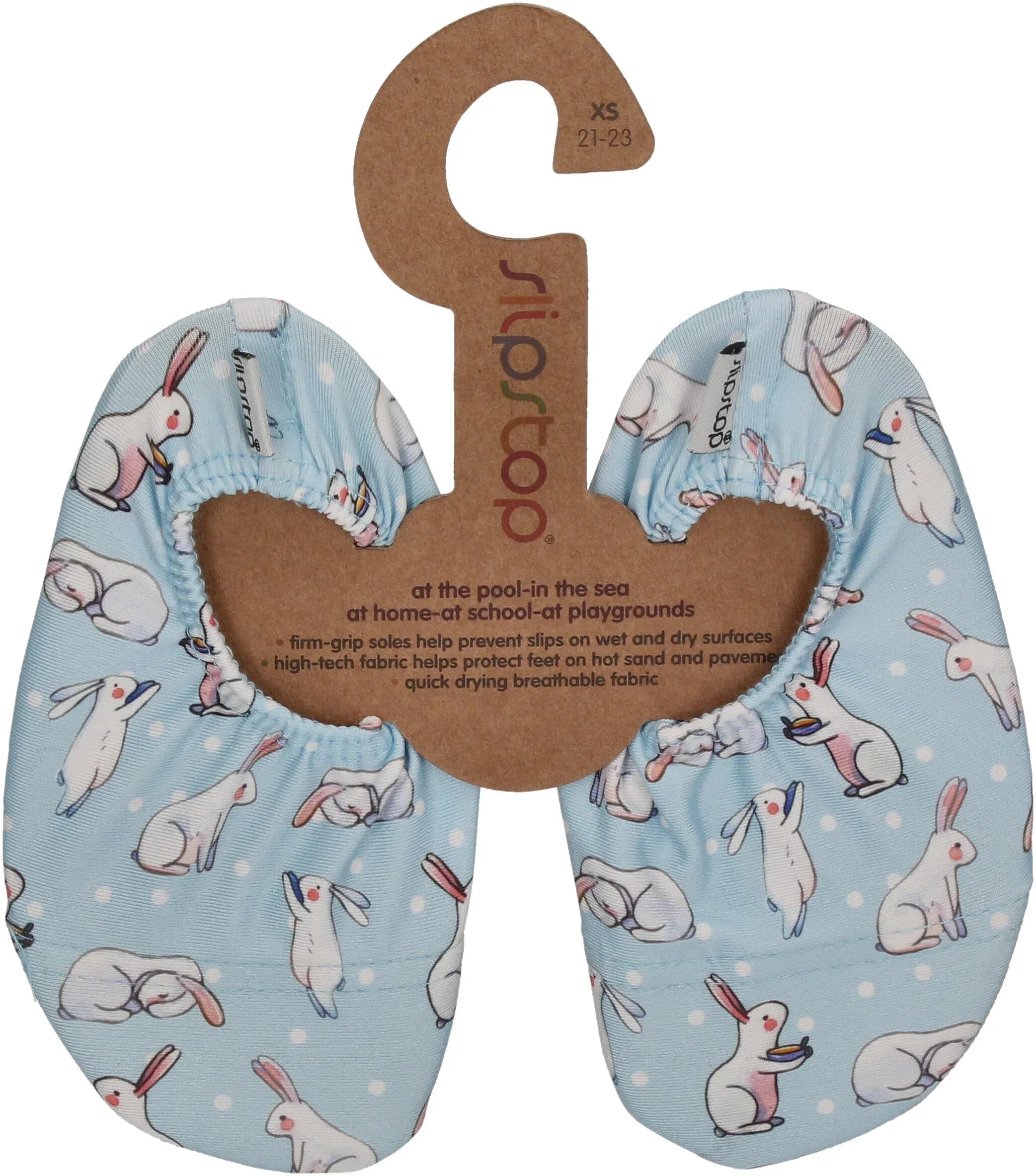 SLIPSTOP Kinder Hausschuhe Badeschuhe BUNNY hellblau-0