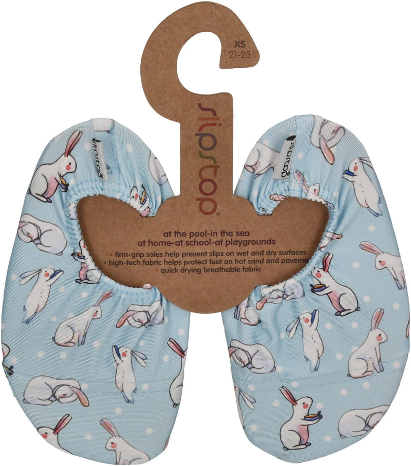 SLIPSTOP Kinder Hausschuhe Badeschuhe BUNNY hellblau-0