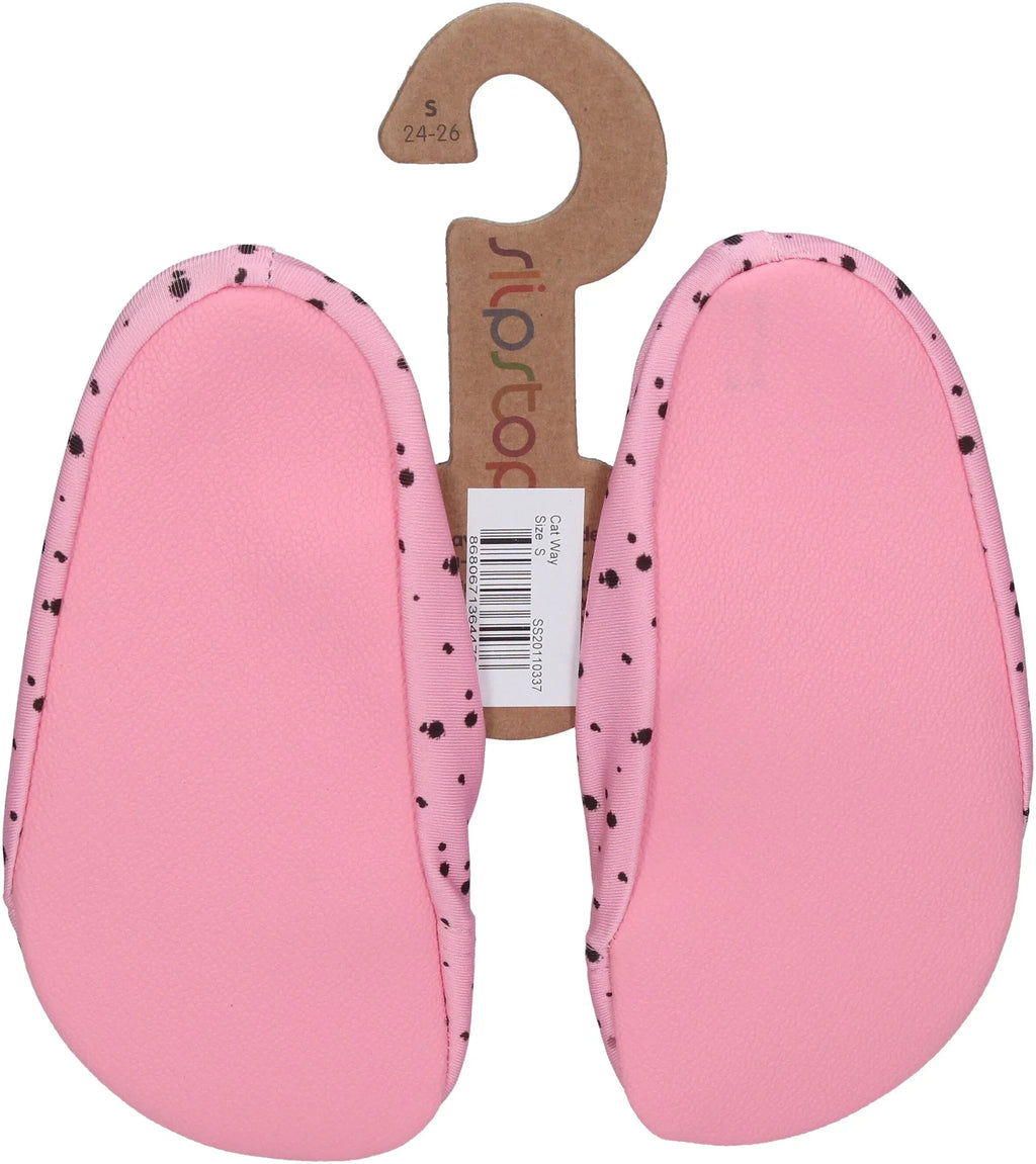 SLIPSTOP Kinder Hausschuhe Badeschuhe CAT WAY - Rosa-1