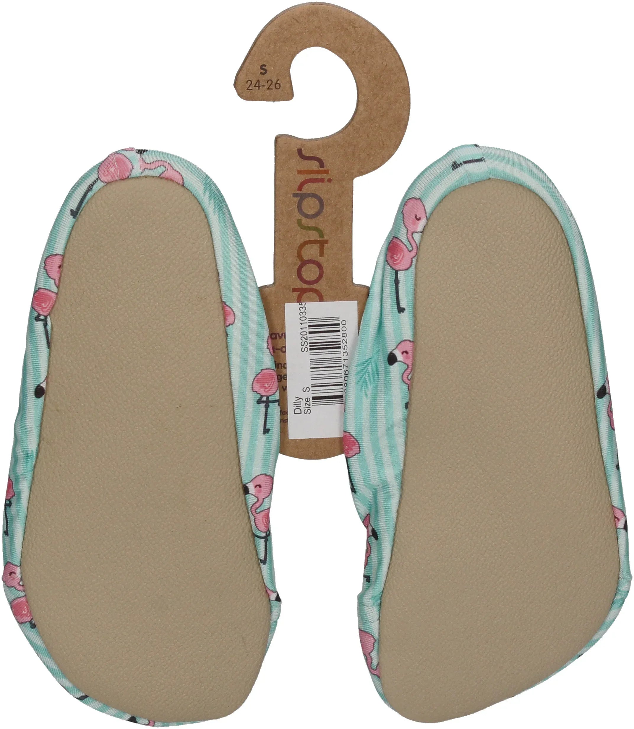SLIPSTOP Hausschuhe Badeschuhe DILLY Flamingos mint rosa-1