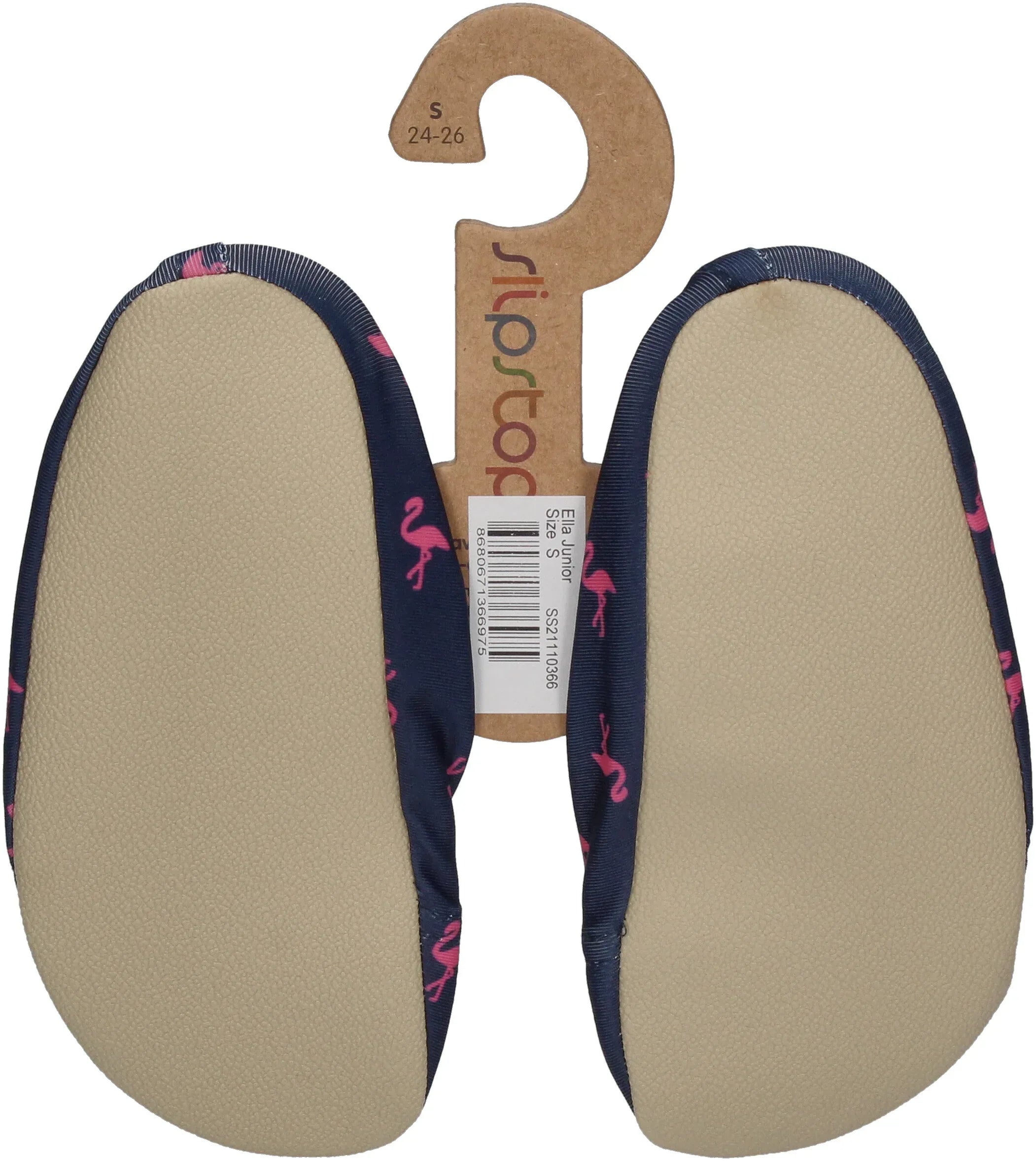 SLIPSTOP Hausschuhe Badeschuhe ELLA Flamingos navy pink-1