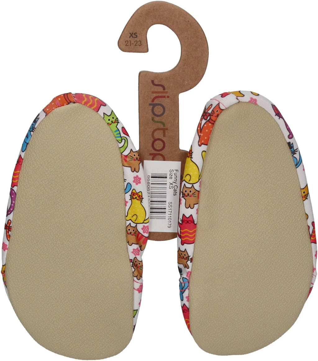SLIPSTOP Kinder Hausschuhe Badeschuhe FUNNY CATS - bunt – Hausschuhe - Mehrfarbig | shoedealo.shop – Bild 3
