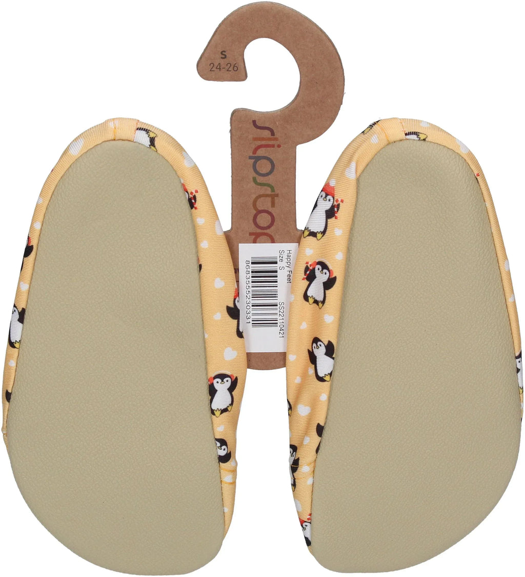 SLIPSTOP Hausschuhe Badeschuhe HAPPY FEET Pinguin yellow-1