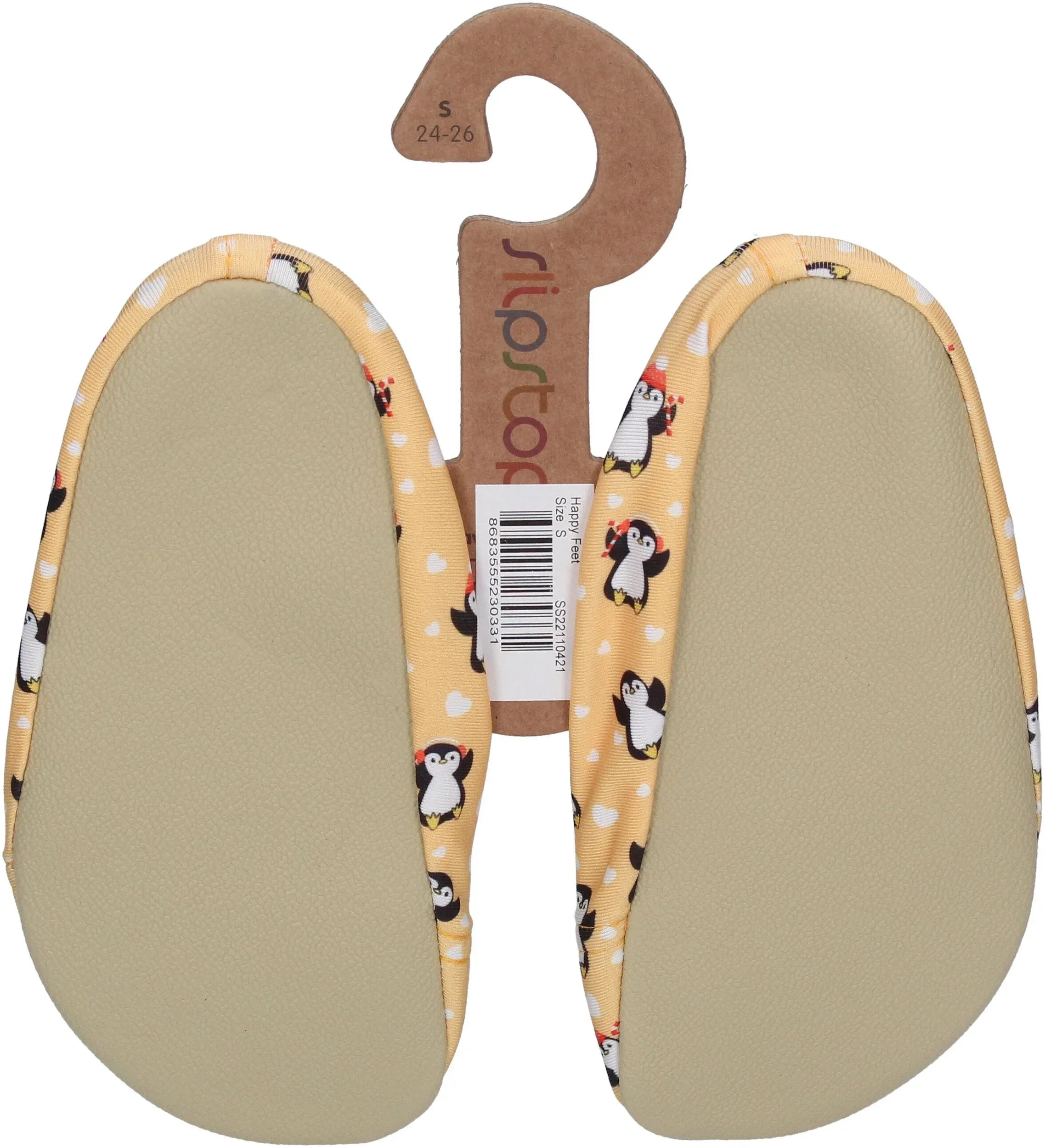 SLIPSTOP Hausschuhe Badeschuhe HAPPY FEET Pinguin yellow-1