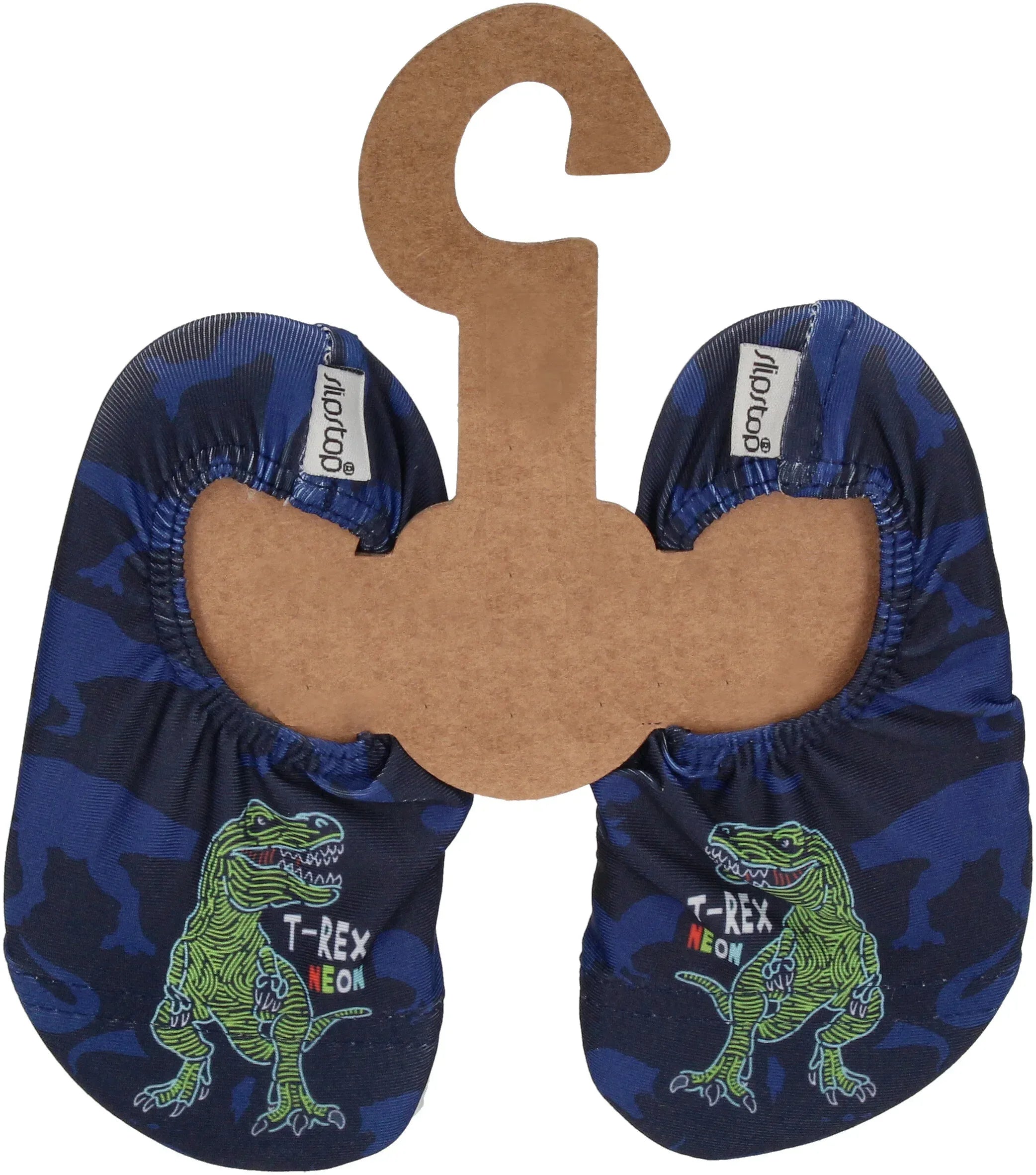 SLIPSTOP Kinder Hausschuhe Badeschuhe MIGHTY Dino Blau-0