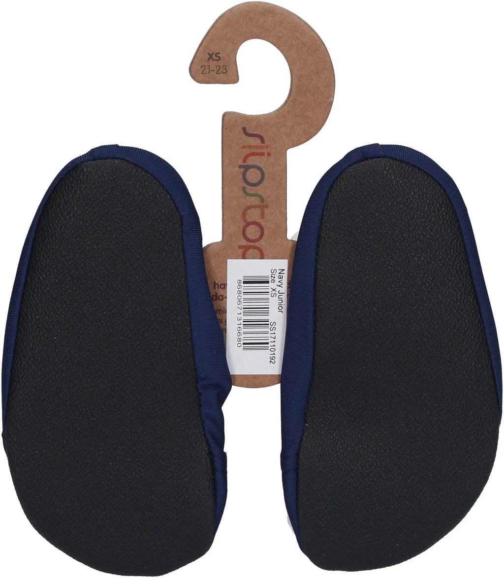 SLIPSTOP Kinder Hausschuhe Badeschuhe NAVY dunkelblau-1