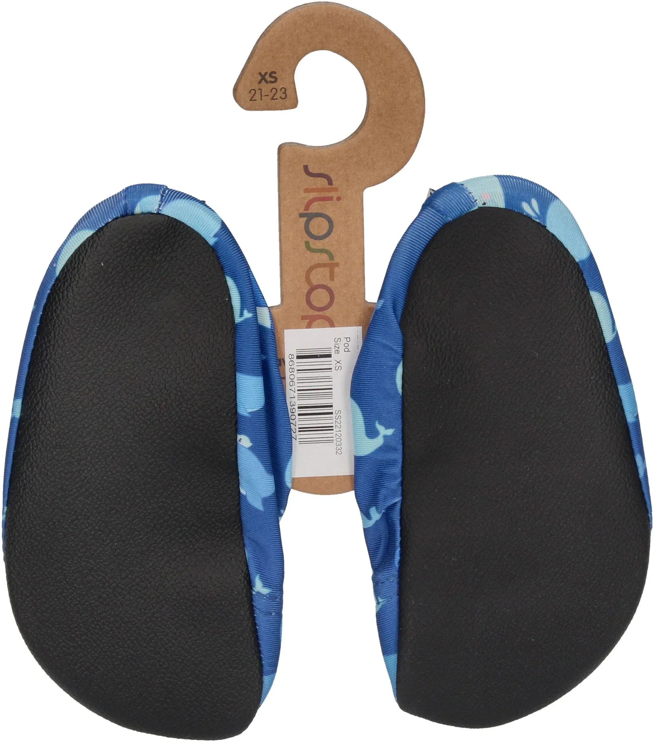 SLIPSTOP Kinder Hausschuhe Badeschuhe POD Wale mid blue-1