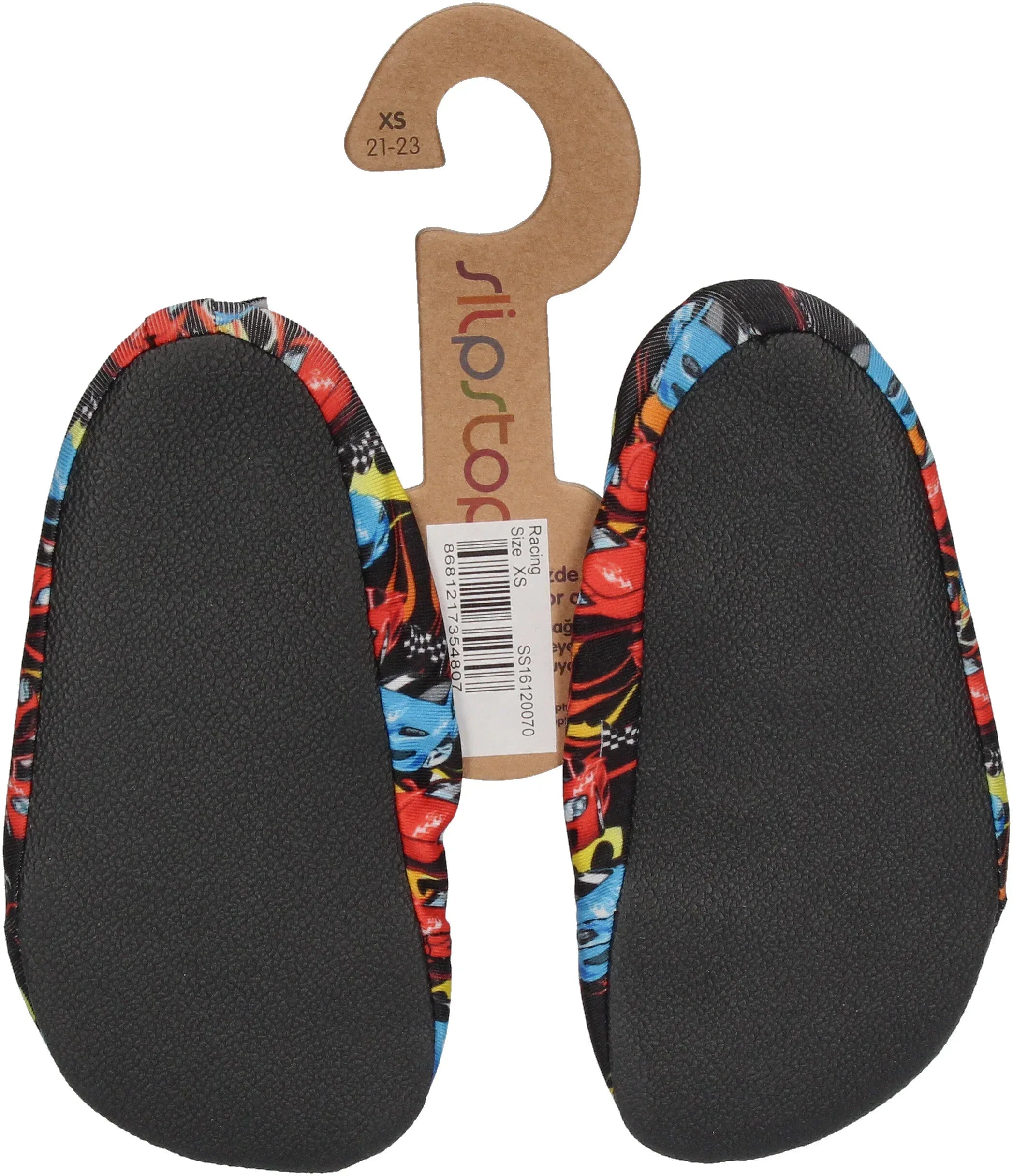 SLIPSTOP Kinder Hausschuhe Badeschuhe RACING Rennautos-1