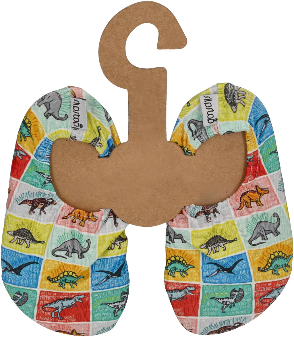 SLIPSTOP Kinder Hausschuhe Badeschuhe SPINOPS Dinos bunt-0