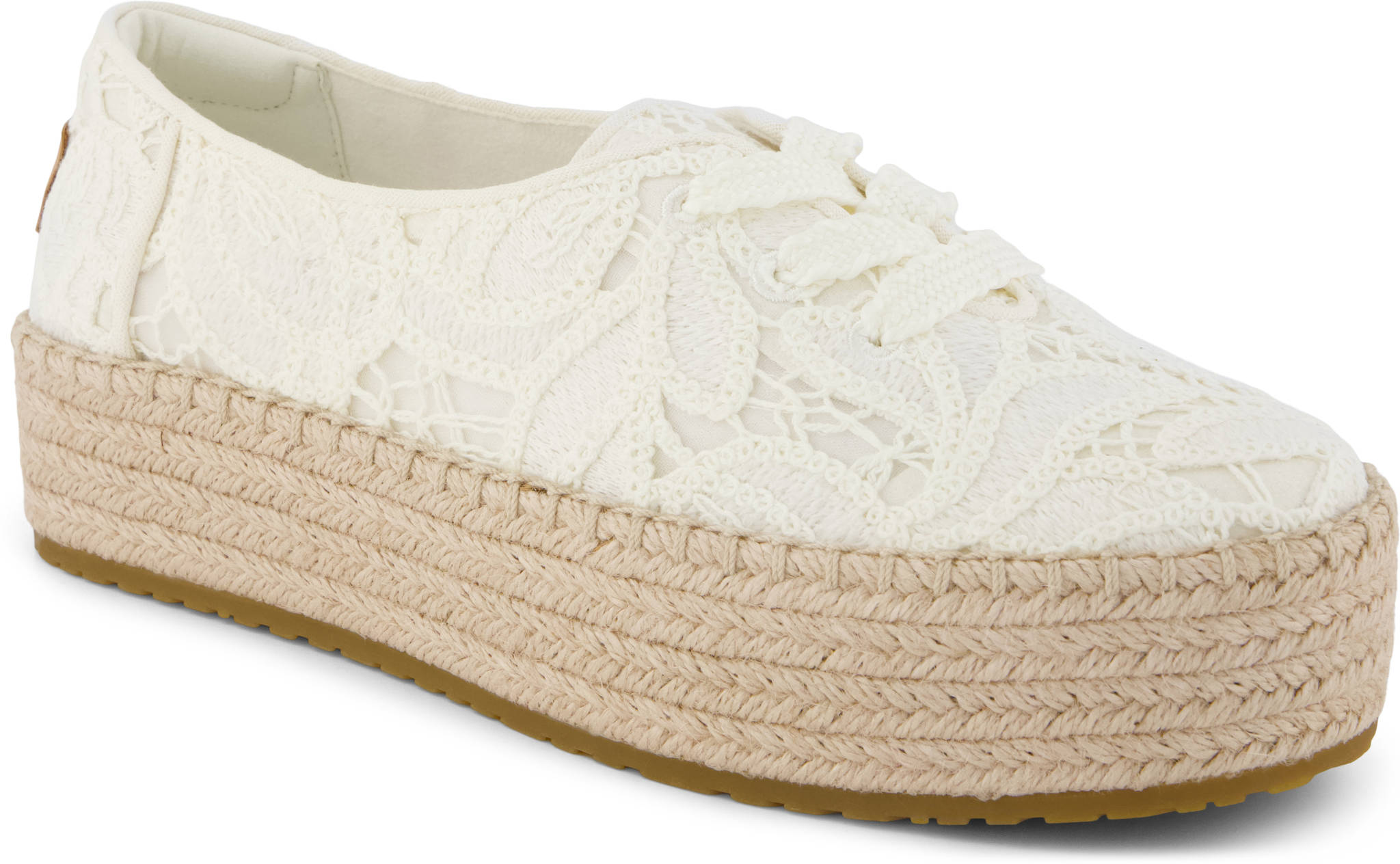 TOMS Damen Espadrilles VALENCIA LACE UP 10023272 egret floral crochet