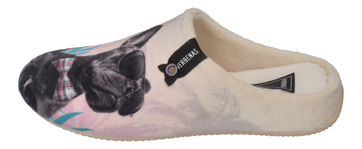 VERBENAS Damen Hausschuhe - YORK ANIMAL PELO - Bulldog