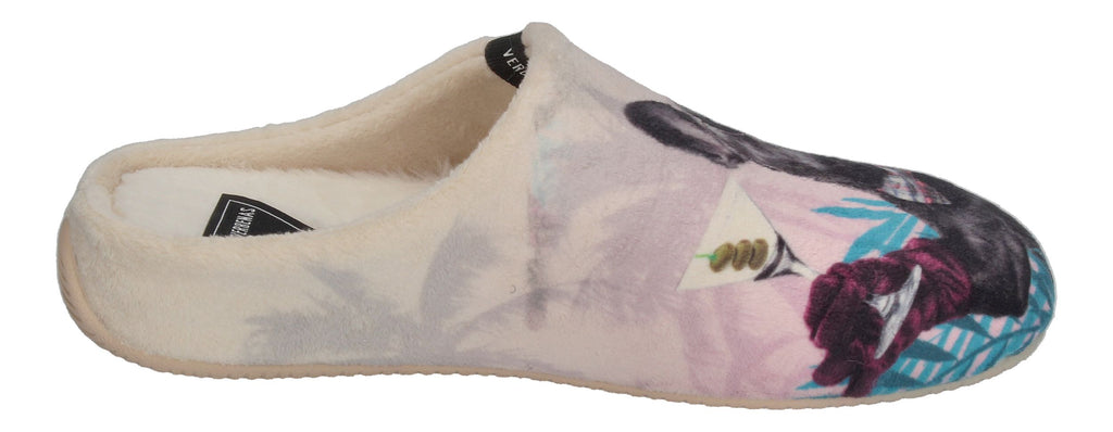 VERBENAS Damen Hausschuhe - YORK ANIMAL PELO - Bulldog