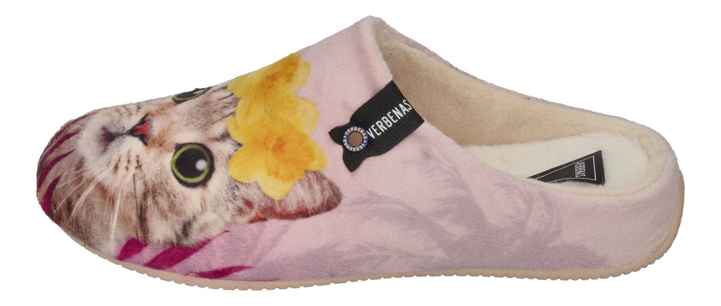 VERBENAS Damen Hausschuhe - YORK ANIMAL PELO - Gato