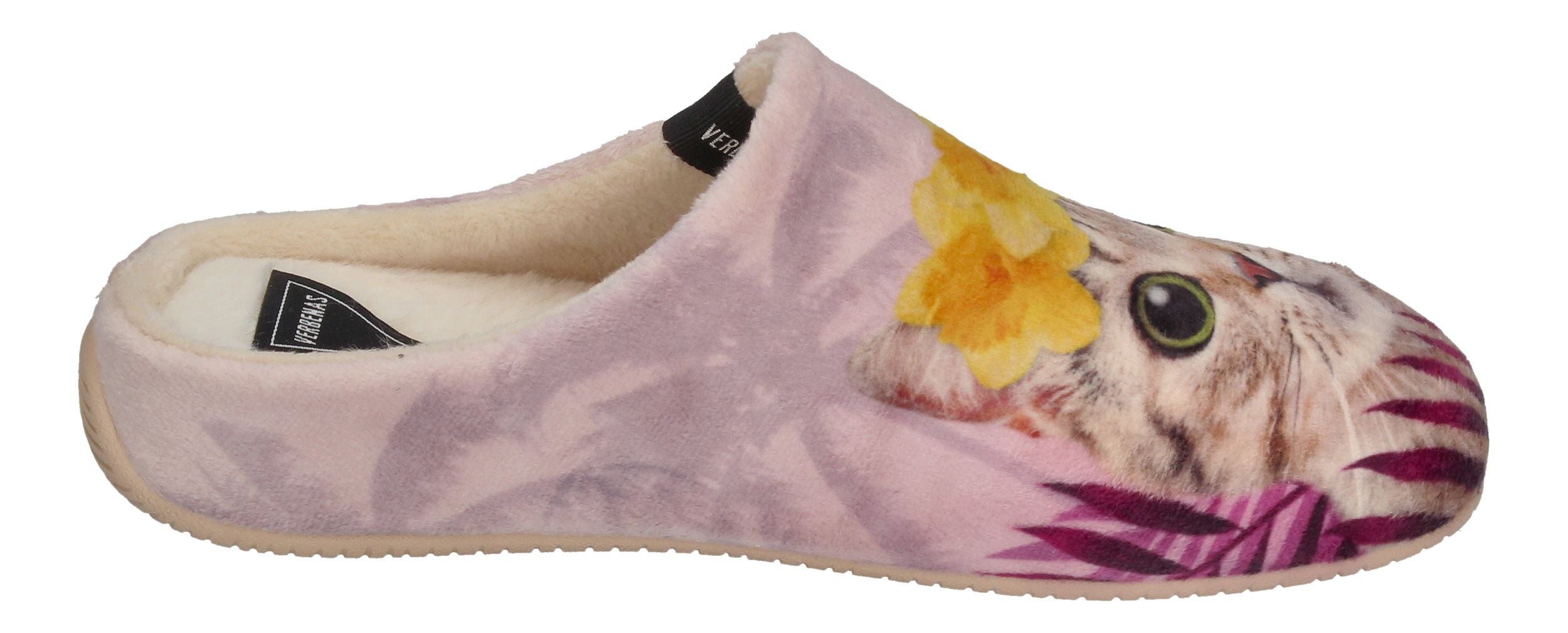 VERBENAS Damen Hausschuhe - YORK ANIMAL PELO - Gato