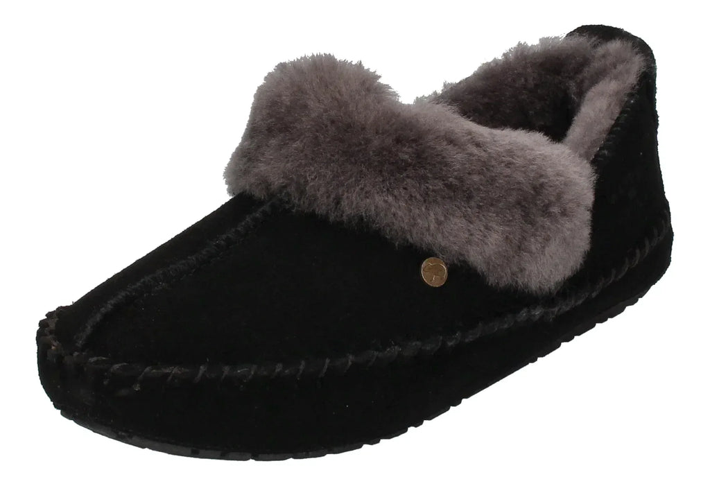 WARMBAT Damenschuhe Hausschuhe BARRINE SUEDE - black-0