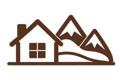 Haus und Berge als Symbol für Warmbat Schuhe für drinnen und draußen