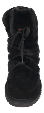 WARMBAT Damenschuhe Schaffell Booties MOONBI SUEDE - black
