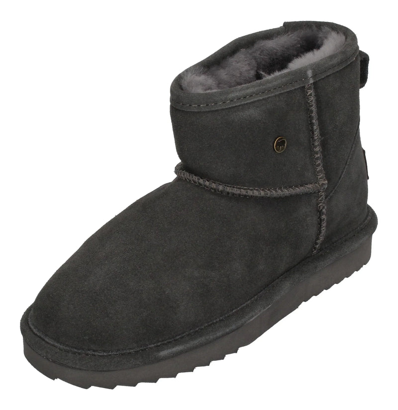 WARMBAT Damenschuhe Schaffell Booties WALLABY - dk grey-0